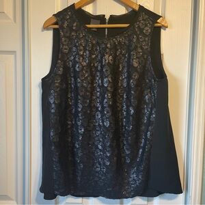 Covington Women’s Sequin Blouse sleeveless size XL color black